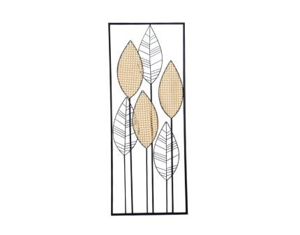 Ramura metal cu frunze pentru perete 40x2.5x100cm
