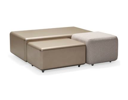Masuta cu taburet AQUA din MDF si PAL cappuccino - modul mare 120x70xH53cm / modul mic 70x50cm / taburet 53x53cm 