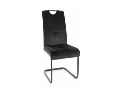 Scaun tapitat AXO VELVET catifea black 43x47xH101cm, picioare crom