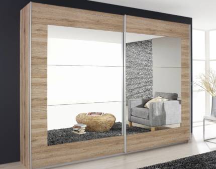 Dulap stejar sanremo/oglinda 226x210x62cm ALEGRO