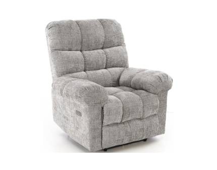 Fotoliu AMORE cu recliner electric, incarcare USB integrata, material textil-plusat grey, confortabil 105x100xH86cm