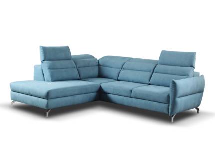 Coltar extensibil MONTALE cu lada pentru depozitare, tetiere reglabile 261x229cm