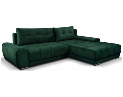 Coltar extensibil WAVE cu lada pentru depozitare 284x189cm, verde smarald