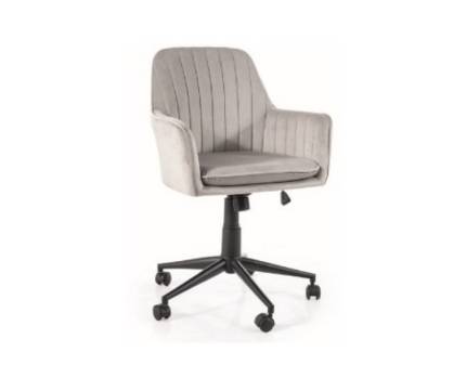 Scaun de birou reglabil pe inaltime, rotativ Q-886 VELVET light grey