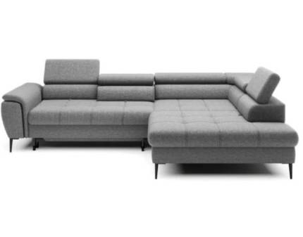 Coltar extensibil DENVER L cu lada pentru depozitare, tetiere reglabile, spatar ajustabil, personalizabil 288x218cm