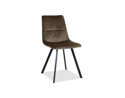 Set 4 scaune tapitate TOLEDO VELVET catifea brown 45x51xH88cm, picioare negre