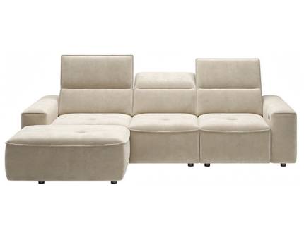Coltar cu reglaj electric COLOMBO S cu lada pentru depozitare, tetiere reglabile, personalizabil 275x182cm 