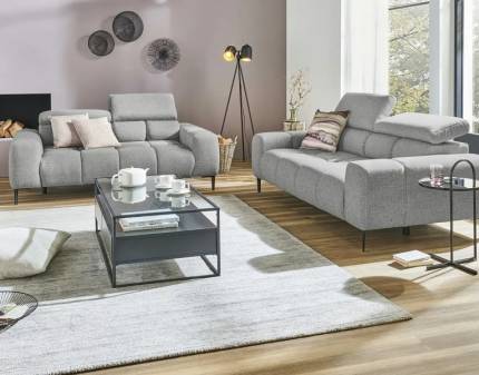 Set canapele 3+2 locuri PLAZA fixe, cu tetiere reglabile, personalizabil - canapea 3 locuri 212x105cm, canapea 2 locuri 192x105cm