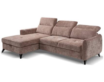 Coltar extensibil TALIA cu lada pentru depozitare, tetiere reglabile, personalizabil 238x148-167cm