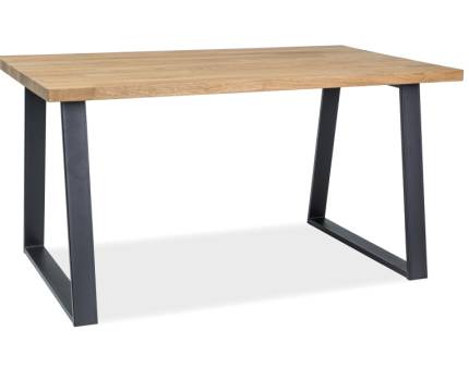 Masa RONALDO din furnir stejar, metal negru 180x90xH78cm