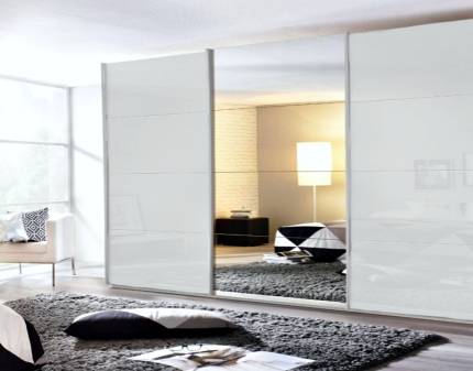Dulap alb alpin/alb lucios-oglinda 361x229x62cm KULMBACH