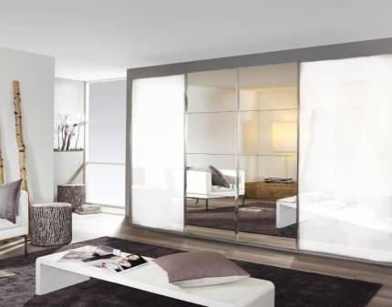 Dulap alb lucios/oglinda 361x211x62cm SYNCRONO