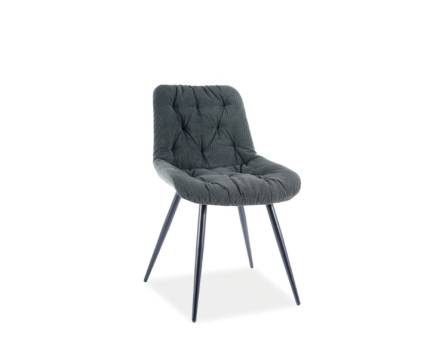 Scaun tapitat PRAGA FIORD confortabil, material textil green 49x60xH84cm, picioare negre