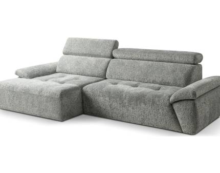 Coltar cu reglaj electric AMALFI cu lada pentru depozitare, tetiere reglabile 293x153cm personalizabil  