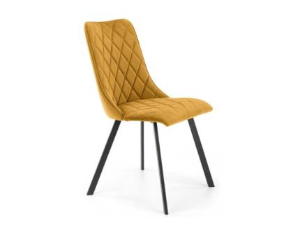 Scaun tapitat K450 catifea curry 47x58xH85cm, picioare negre