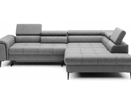 Coltar extensibil DENVER L cu lada pentru depozitare, tetiere reglabile, spatar reglabil, personalizabil 288x218cm