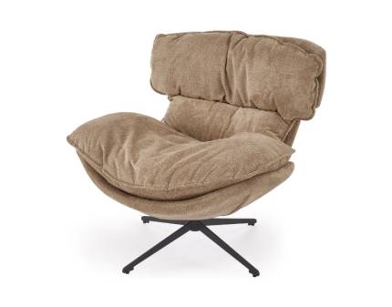 Fotoliu rotativ ROGER confortabil, material texil brown 90x100xH90cm