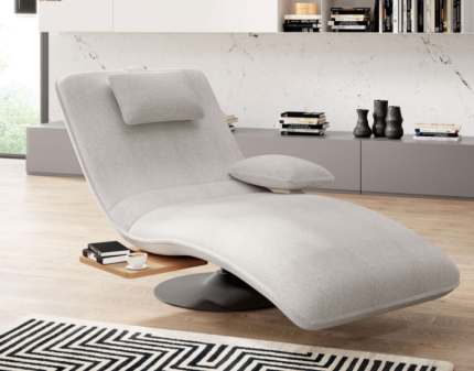 Fotoliu tip sezlong EVO rotativ, cu tetiera, suport tip masuta, personalizabil 78x163xH86cm