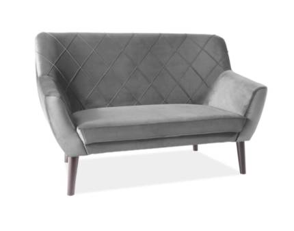 Canapea 2 locuri KIER VELVET grey fixa 136x75cm