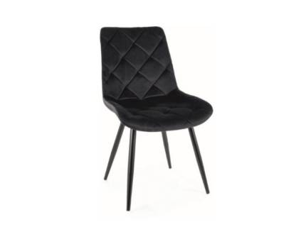 Scaun tapitat RALPH VELVET modern, catifea black 51x63xH88cm, picioare negre