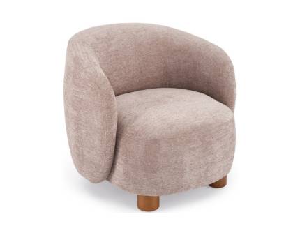 Fotoliu cozy cu design curbat BAKER material textil dark beige 75x80xH70cm