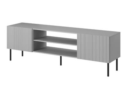 Comoda TV cu 2 usi si spatiu liber ASENSIO 180x57x42cm gri