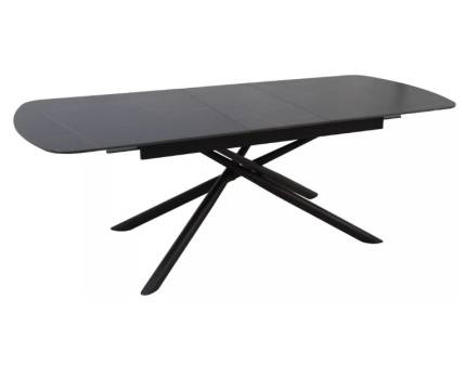 Masa extensibila VECTOR CERAMIC din ceramica neagra, metal negru 180-220x90xH75cm