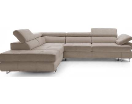Coltar extensibil LUTON cu lada pentru depozitare, tetiere reglabile, cotiera reglabila, personalizabil 275x225cm