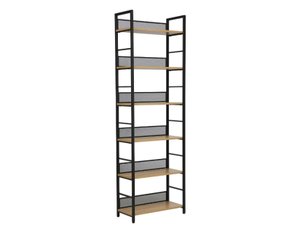 Etajera cu 6 rafturi R6 60x187x28cm stejar/ negru