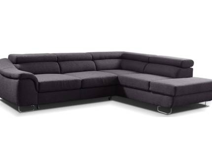 Coltar extensibil LAVOS L cu lada pentru depozitare, tetiere reglabile, personalizabil 272x219cm