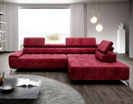 Coltar cu reglaj electric PALLADIO L cu tetiere reglabile, personalizabil 320x220cm