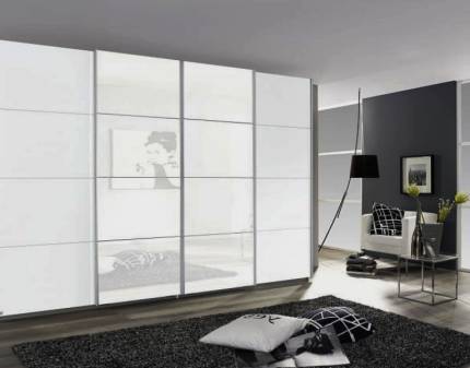 Dulap alb alpin/sticla alba 316x211x62cm SYNCRONO