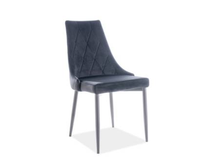 Scaun tapitat TRIX B VELVET catifea black 49x59xH89cm, picioare negre