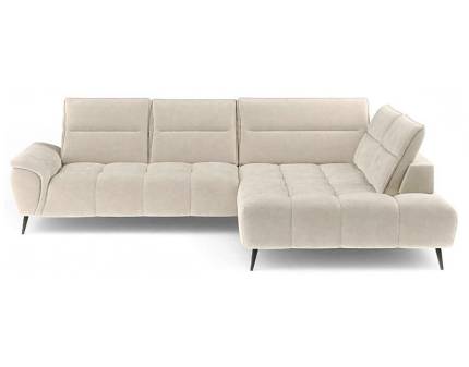 Coltar cu reglaj electric MONTANA L cu tetiere reglabile, spatar reglabil, crem/ gri deschis 308x220cm