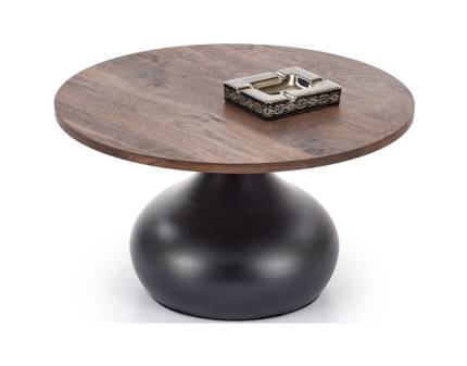 Masuta TIMOR din MDF furniruit nuc, otel vopsit in camp electrostatic negru 70xH42cm