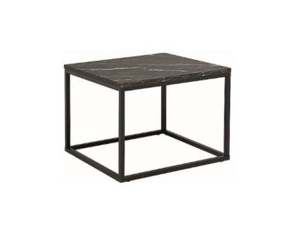 Masuta ROSSI B din PAL cu efect de marmura neagra, metal negru 60x60xH45cm