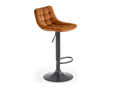 Scaun tapitat pentru bar H95 reglabil pe inaltime, catifea cinnamon 43x35xH84-106cm, picior negru