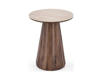 Masuta DIAVOLA S din MDF sinterizat, furniruit trafertin/ nuc 45xH57cm