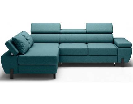 Coltar extensibil cu lada MOLINA S cu lada pentru depozitare, tetiere reglabile, cotiera reglabila, personalizabil 277x189cm