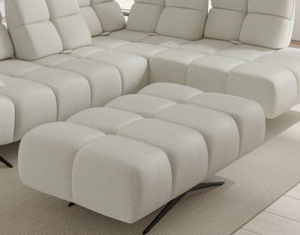 Taburet PRADO cu picioare negre, design modern 129x75xH46cm