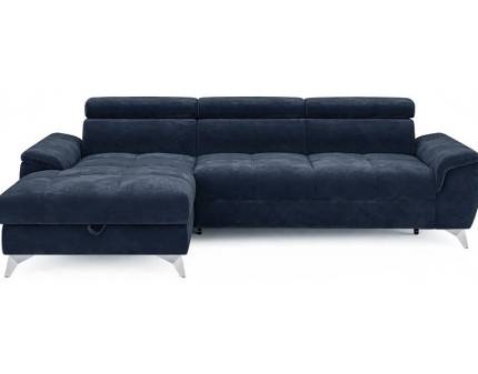 Coltar extensibil LUGANO S cu lada pentru depozitare, tetiere reglabile, personalizabil 268x174cm