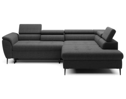 Coltar extensibil TEMPO cu lada pentru depozitare, tetiere reglabile, spatar ajustabil, personalizabil 289x218cm