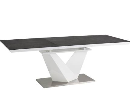 Masa extensibila ALARAS II din MDF negru si alb 120-180x80xH75cm