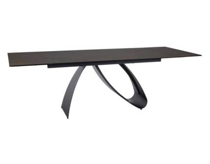 Masa extensibila DIUNA CERAMIC OSSIDO BRUNO din ceramica italiana Ossido Bruno maro, metal negru 160-240x90xH77cm