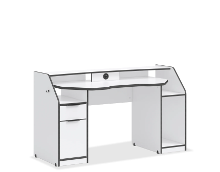 Birou de gaming cu 1 usa si 1 sertar WHITE GAMING 156x67xH90cm alb