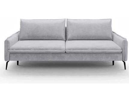 Canapea extensibila GLOSSY cu lada pentru depozitare, catifea gri silver 223x107cm