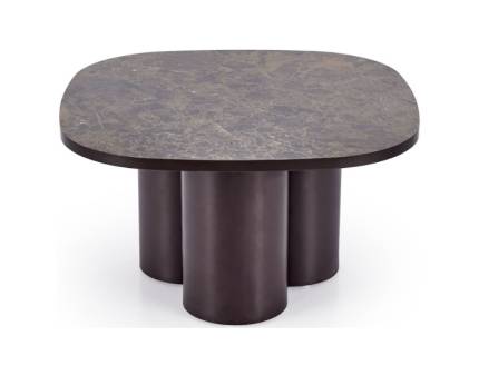 Masuta CORDINA din MDF furniruit cu efect de marmura maro 80x80xH45cm