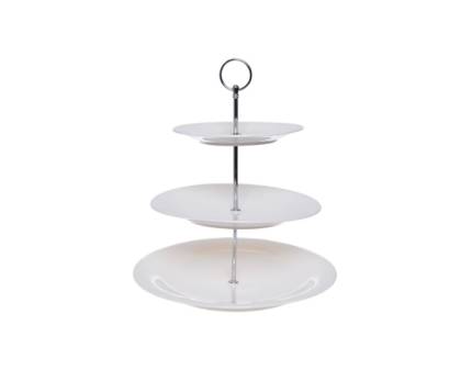 Platou cu 3 etaje alb 7.5x3/22.5x3/17x3cm h29cm