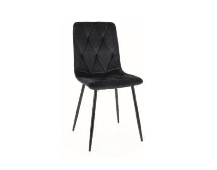 Scaun tapitat TOM VELVET catifea black 45x52xH91cm, picioare negre