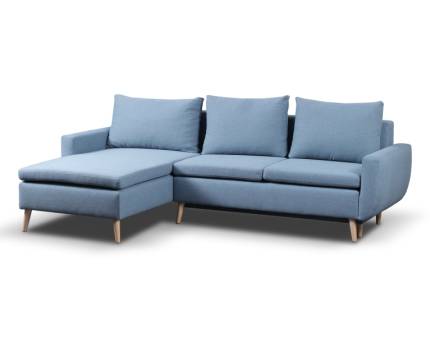 Coltar extensibil ENJOY cu lada pentru depozitare, personalizabil 254x167cm